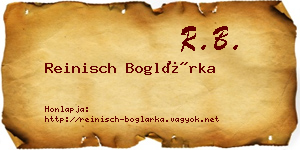 Reinisch Boglárka névjegykártya